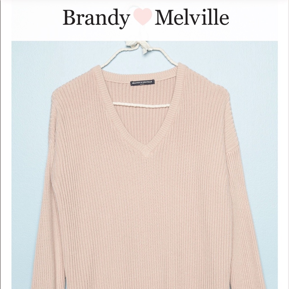 Brandy Melville black and white v neck sweater